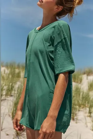 New FP Movement Hot Shot Tee Romperp In Heritage Green Sold Out Color thumbnail 1