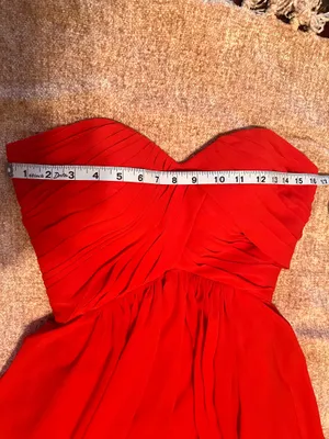 Formal red evening bridesmaid wedding guest dress thumbnail 5