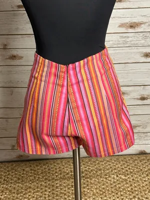 Kaisely multicolored striped woven cotton high-waisted shorts Size Small thumbnail 4