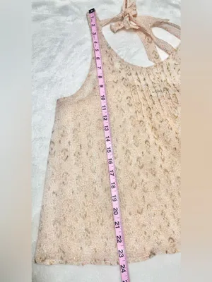 Abercrombie &Fitch Sheer Pink & Gold Metallic Foil Tank Top Size Large thumbnail 7