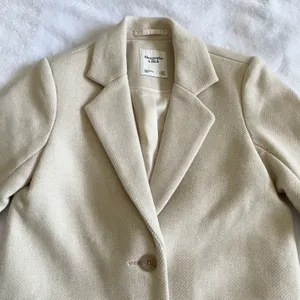 Abercrombie and Fitch Cream Wool Coat Blazer thumbnail 4