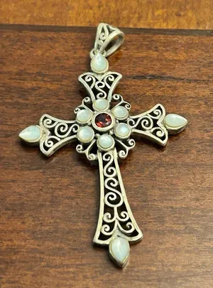 925 sterling silver cross very large amazing 925 sterling silver thumbnail 1
