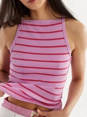 Free People We The Free Mia Tank Pink Striped XL thumbnail 1