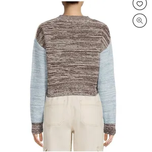 *Madden NYC Colorblock Knit Cropped Long Sleeve Sweater thumbnail 9