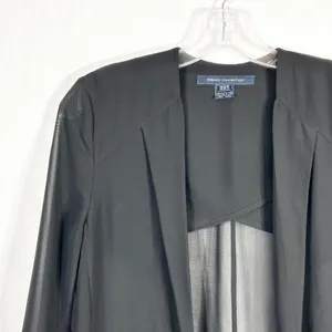 French Connection‎ Size 2 Blazer Jacket Shrug Semi Sheer Black Open Chiffon 1286 thumbnail 5