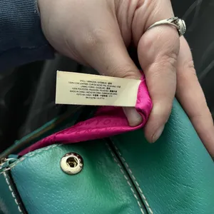 Kate Spade Blue Green with pink lining 3 compartment shoulder bag thumbnail 6