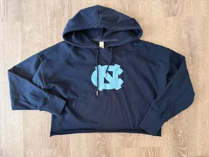 Z Brand UNC North Carolina Tar Heels Cropped Raw Hem Hoodie Sweatshirt Medium thumbnail 1
