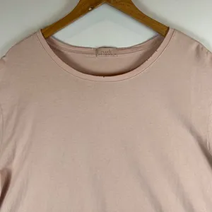 nuuds Women XXL Pink Cotton Relaxed Boxy Short Sleeve T-Shirt Distressed Hem thumbnail 6