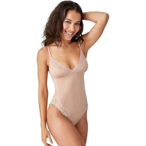 NWT b.temptd Womens Always Composed Bodysuit Lace Trim 936223 Roebuck Brown S thumbnail 2