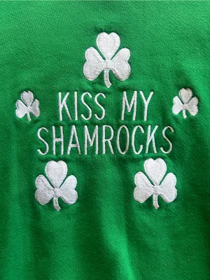Vintage St. Patrick’s Day Shamrock Pullover Size S Cottage Grandmacore 90s thumbnail 7