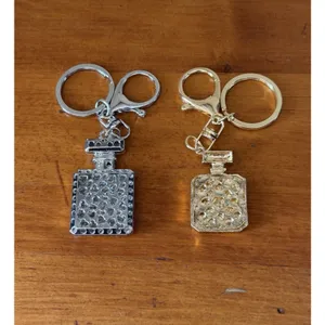 Rhinestone Perfume Bottle Bag Charms Keychain Set N°5 & 5 Glam Bling NWOT thumbnail 2