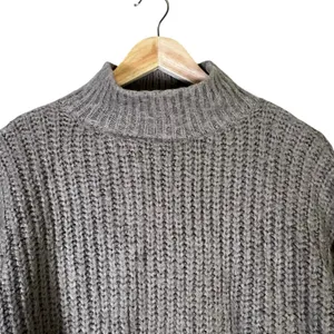 BKE Mock Neck Shaker Knit Pullover Sweater Gray Relaxed Fit Size S thumbnail 3