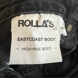 Rolla’s Women’s East Coast High Rise Black Denim Cropped Bootcut Jeans Size 27 thumbnail 5