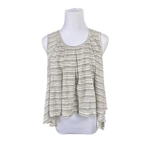 Free People Turn it Up Cream Striped High-low Tank Top SMALL‎ NWT Baggy Y2k thumbnail 3