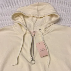 NEW! COMO VINTAGE Fleece Hoodie Sweatshirt Size L Ivory Pink Purple Geometric thumbnail 4