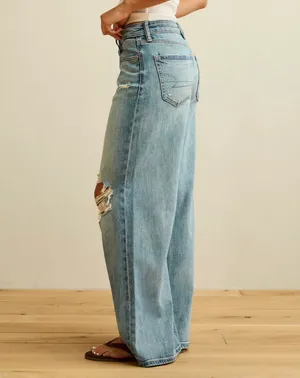 American Eagle Outfitters Distressed Low-Rise Baggy Ultra-Wide Leg Jean thumbnail 2