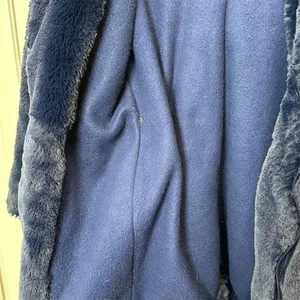 Women's Hooded Faux Fur Coat Blue XSmall Winter Cozy Mob Wife Classic Timeless thumbnail 5