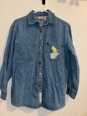 Vintage Disney Embroidered Denim Long Sleeve thumbnail 1