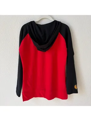 NHL Chicago Blackhawks Lace Up Hooded Top Red Size Small Sporty thumbnail 2