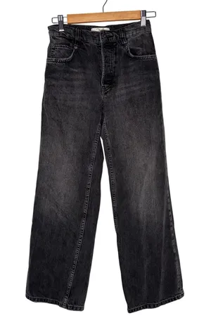 Free People We The‎ Free Jeans Womens 24 Black Excellent Wide Leg Button Fly thumbnail 1