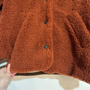 Free People Sweet Varsity Cardigan Teddy Fleece Jacket Size Medium thumbnail 4