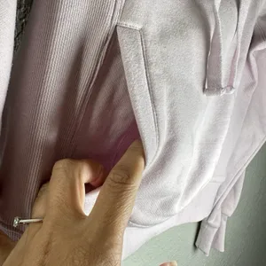 Daily Practice by‎ Anthropologie Hoodie XS Lilac Pink Cropped Sweatshirt Cozy thumbnail 11
