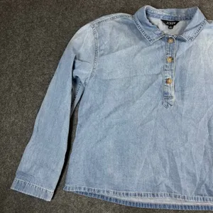 J.Crew Always Women Light Wash Denim Popover Shirt Blue Long Sleeve Cotton Small thumbnail 12