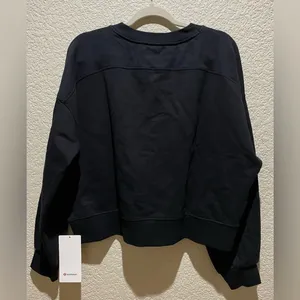 NWT Lululemon Perfectly Oversized Cropped Crew Top Black Size 12 thumbnail 6