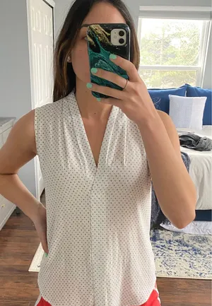 Ann Taylor Sleeveless White Blouse thumbnail 1