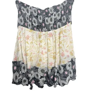 Intimately Free People Floral Summer Scarf Bandeau Top Small Mixed Print Smocked thumbnail 3