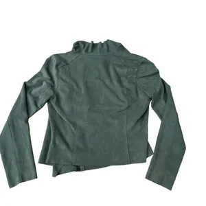 Blank NYC Faux Suede Sage Olive Green Moto Jacket thumbnail 3