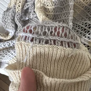 Women’s XL Beige Striped Open Knit Long Cardigan Duster Boho thumbnail 10