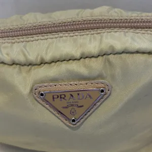 Prada Olive Nylon Triangular Logo Pouch thumbnail 2