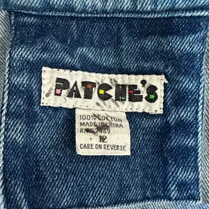 12 L vintage 1980s denim bomber jacket jean puff shoulder Western Cowgirl Chic thumbnail 3
