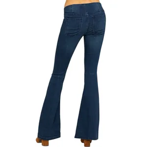 Free People Women’s Size 30 Dark Blue 61855 Pull On Flare Leg 2 Pockets Jeans thumbnail 2