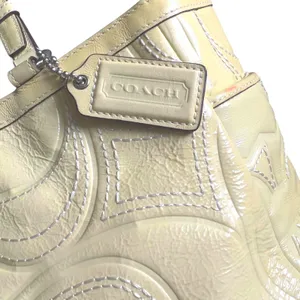 Coach Gallery Signature C Stitched Patent Leather Tote Butter Yellow Bag thumbnail 10