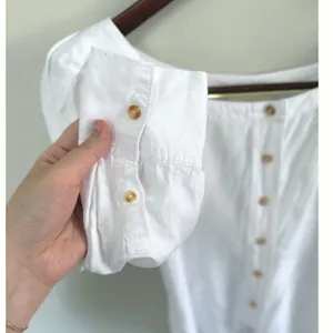 Anthropologie‎ Maeve White Solange Button Down Scoop Neck Blouse Top Size US 0 thumbnail 5