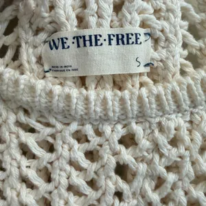 Free People Sophia Sweater Cream Crochet Open Chunky Knit Cotton Size Small thumbnail 7