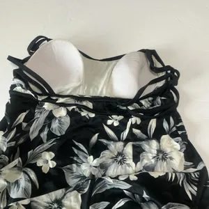Floral Black and cream one piece Swimsuit thumbnail 8