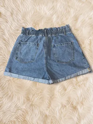 Love Tree Denim Size L High Rise Pleated Cuffed Mom Shorts 100% Cotton thumbnail 4