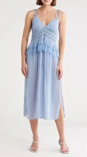 Free People Light Blue Kiki Slipdress Sz M thumbnail 1