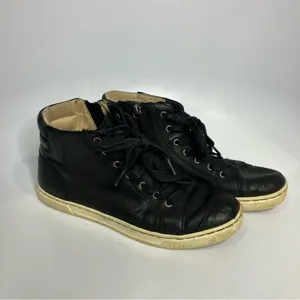 UGG Gradie‎ black leather high top sneakers women’s size 7.5 casual timeless thumbnail 3