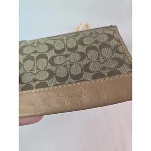 Coach ID Card Case Zip Coin Purse Keychain Signature Sable Brown - Vintage thumbnail 3