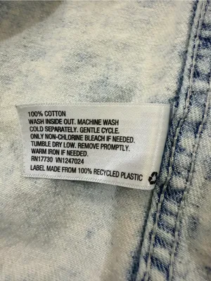 Wild Fable XS Acid Wash Denim Trucker Jacket Light Blue Oversized thumbnail 5