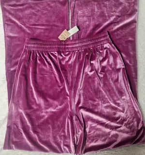 NWT VICTORIA'S SECRET PINK Velour Shine Logo Wide-Leg Pants Size M thumbnail 3