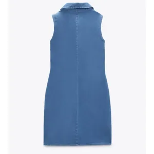 ✨Zara Denim Button Down Smocked Sz Large Dress✨ thumbnail 3