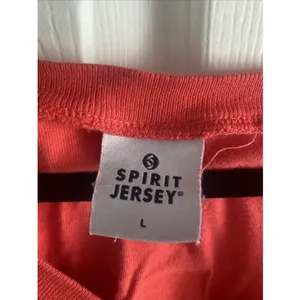 Spirit Jersey Melbourne Beach Florida Womens Size L Coral Pink Puff Print Cotton thumbnail 4