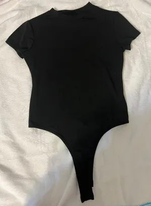 Black Blue short sleeve Bodysuit Size M thumbnail 1