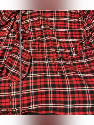 Lauren Ralph Lauren Womens Small Red Plaid Cozy Belted Pockets Robe Logo thumbnail 6