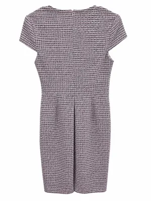 Grace Karin Tweed Sheath Dress Sz S Pink Black Metallic Square Neck Career thumbnail 2